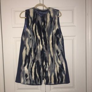 Tahari faux fur vest